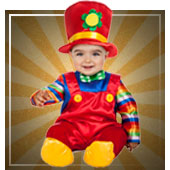 Clown, circus and harlequin costumes for babies