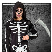 Skelett und Tod Kostüme für Frau
