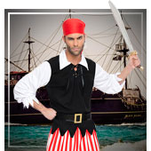 Pirate, buccaneer and corsair costumes for man