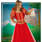 Princesses, kings and princes costumes for girl