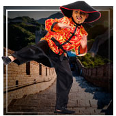 Chinese, oriental, ninja and geisha costumes for boy