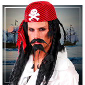 Pirate, buccaneer and corsair wigs