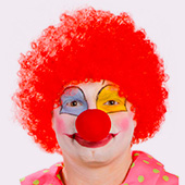 Clowns, circus, harlequins and buffoons wigs