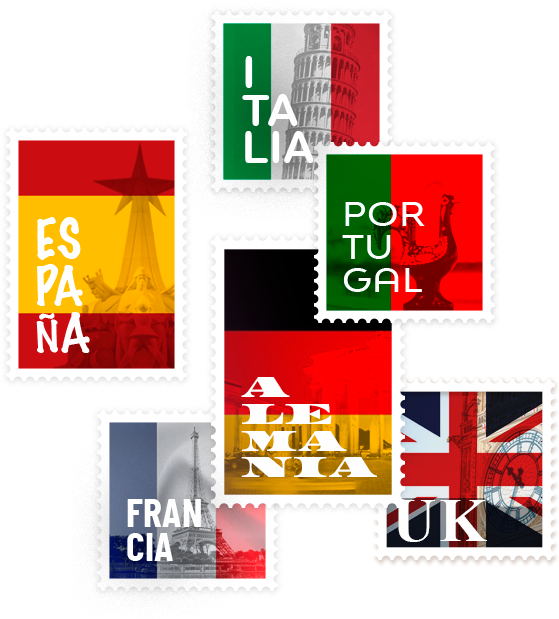 Nous sommes présents dans 6 pays: Espagne, Portugal, Italie, Allemagne, France et Royaume-Uni!