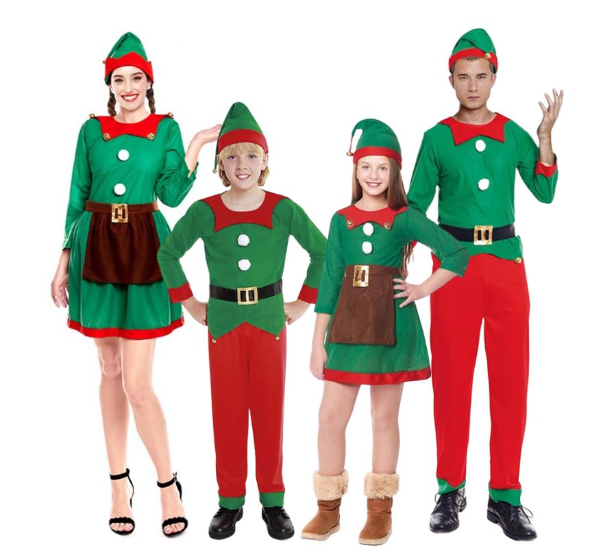 Costume D'elfe De Noël Pour Enfant – Ensemble 5 Pièces Vert, Tailles 110-150 Cm, Parfait Pour Fêtes Et Mascarades