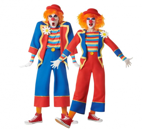 Coppia di clown multicolore