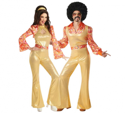 Disco-Paar in Gold aus den 70er-Jahren