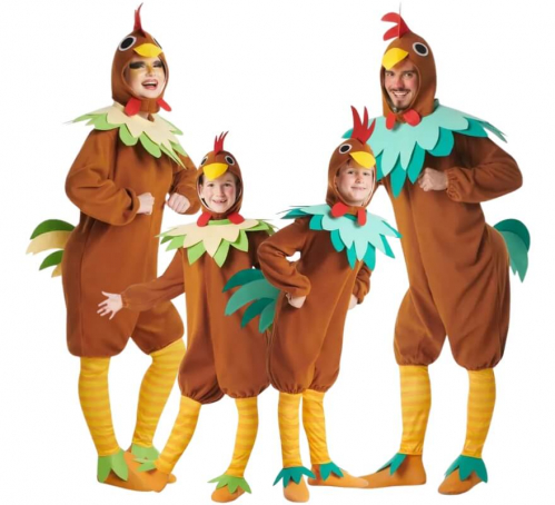 Gruppo di galli e galline