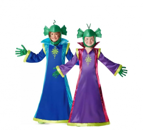 Pareja de extraterrestres azul y morado infantil