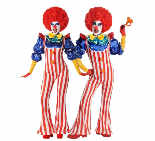Striped clown couple