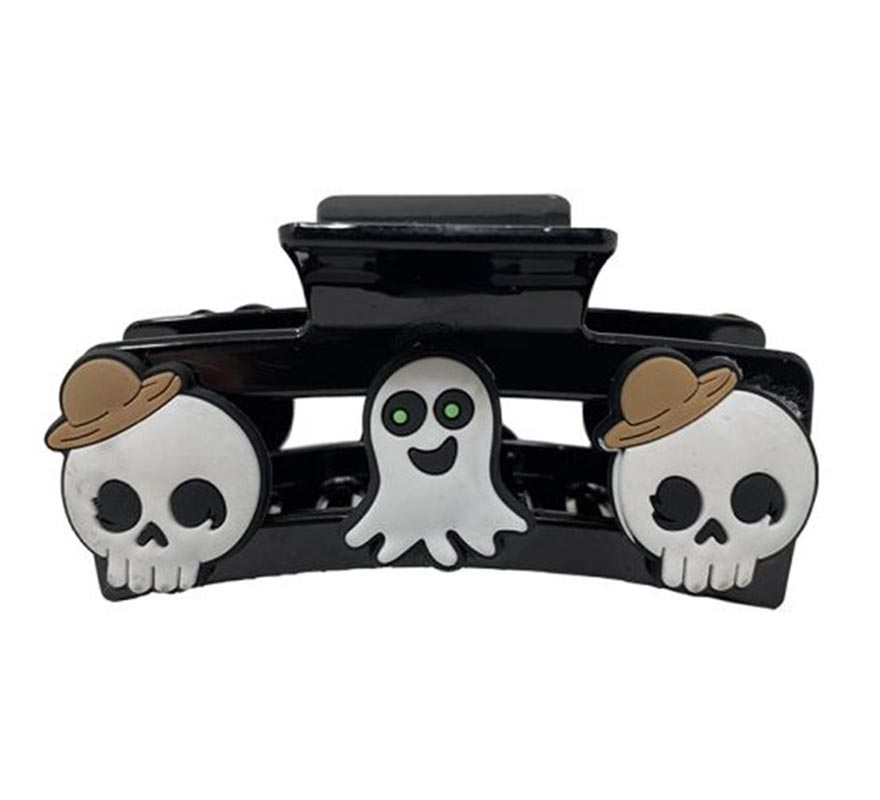 2 Ghost and Skull Hair Clips 9cm