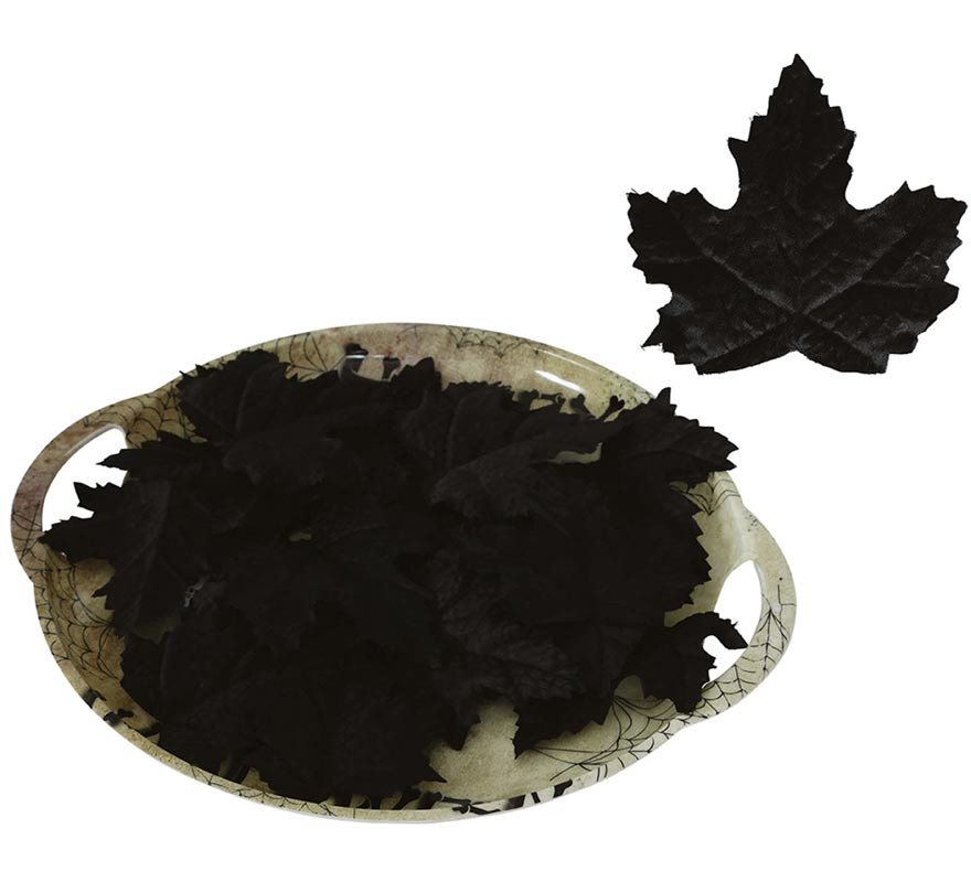 24 Black Pumpkin Leaves