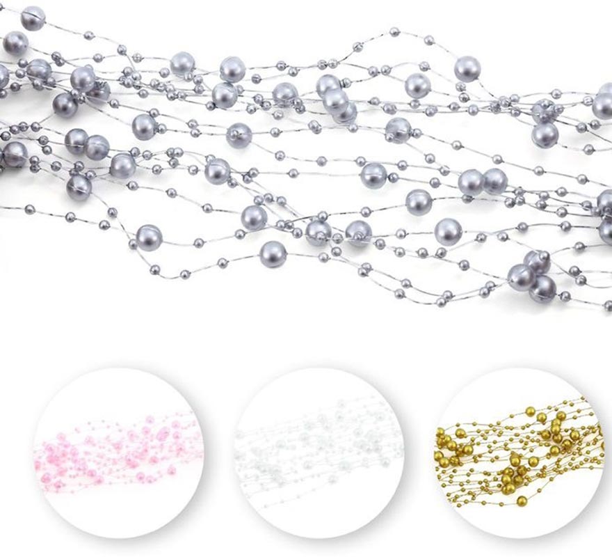 5 Hilos Cuentas de Perlas Decoración de 135 cm colores surtidos