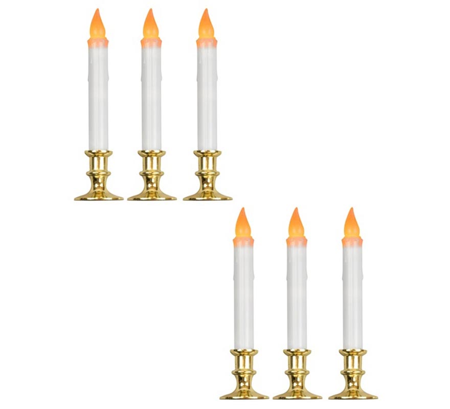 6 Velas Led de 23 cm