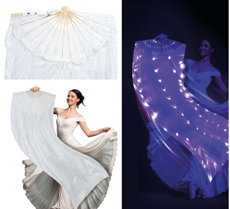 Abanico blanco con Led de 75x150 cm