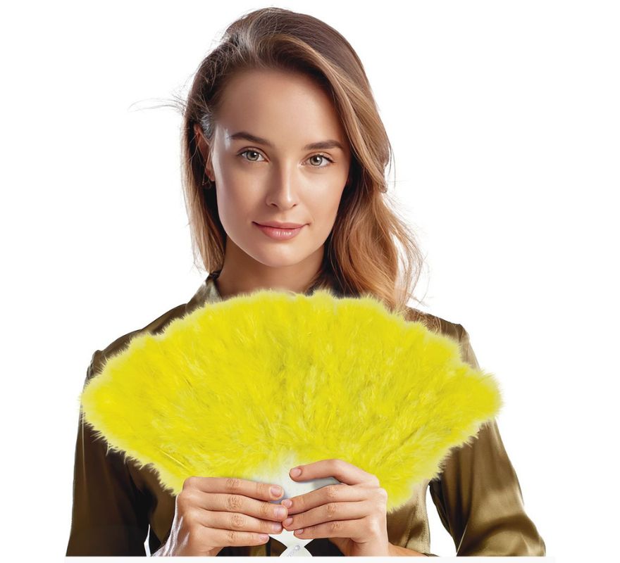 Leque com Penas de 16 Lâminas em várias cores