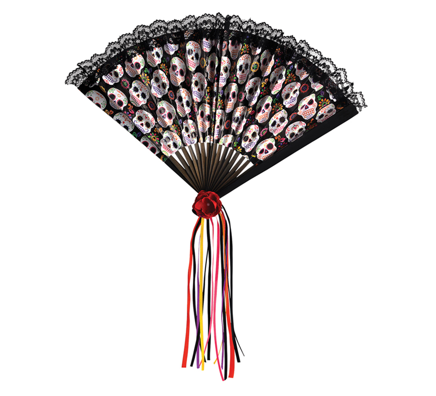 Image of Abanico de Catrina Día de Difuntos 24 x 42 cm 