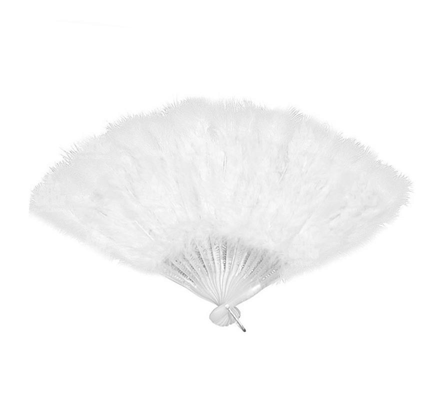 White feather fan with hook