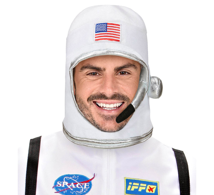 Costume uomo da astronauta bianco con casco e guanti adulto