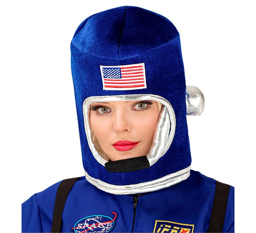 Casco blu da astronauta spaziale per adulto