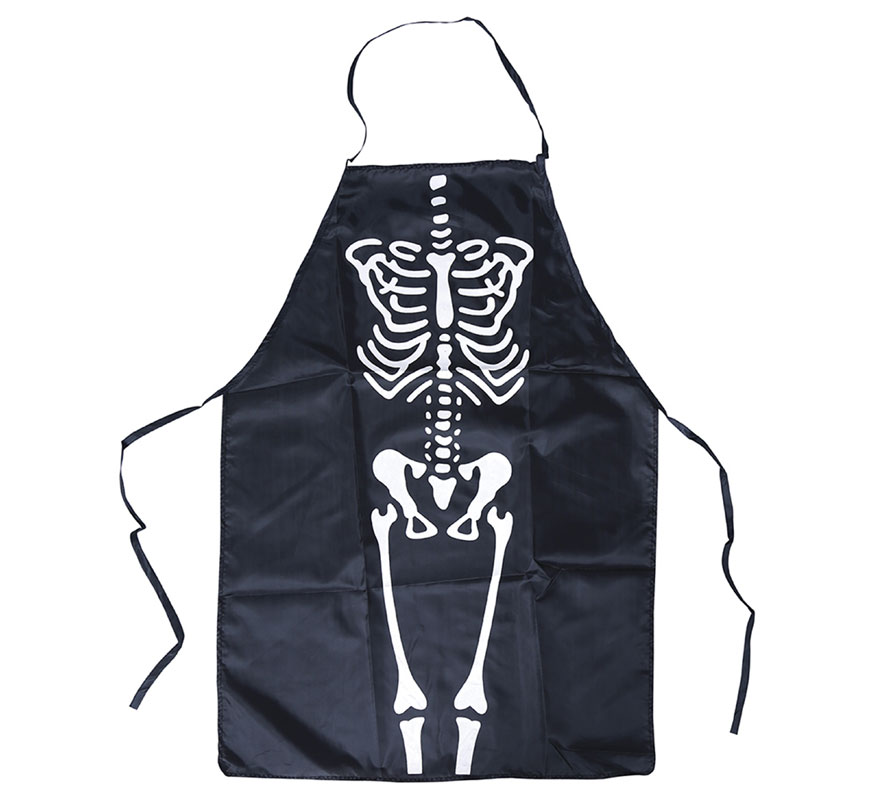 Tablier de cuisine avec imprimé squelette-0