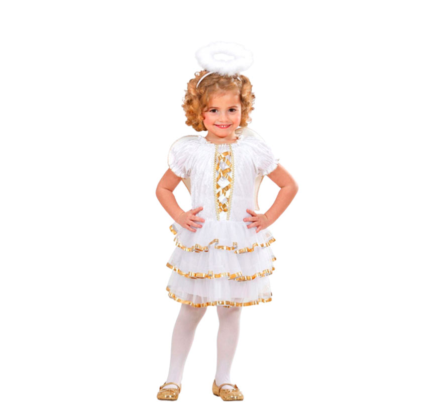 Costume da angelo glamour dorato per bambina