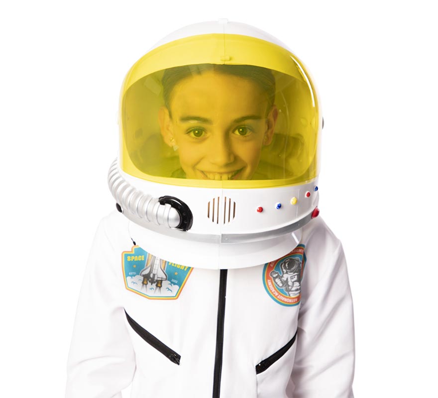 DEGUISE TOI Costume Astronauta Bianco Per Bambino - Taglia M 7-9 Anni - Tuta Con Stemmi NASA E Tasche