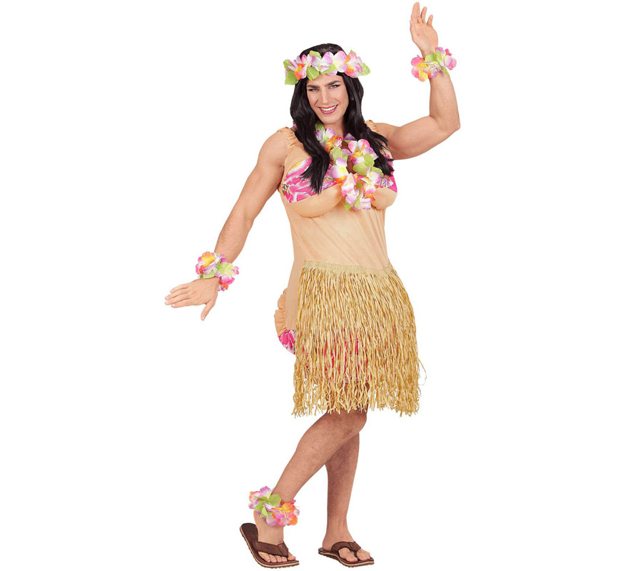 Disfraz de Belleza Hawaiana con Falda para hombre