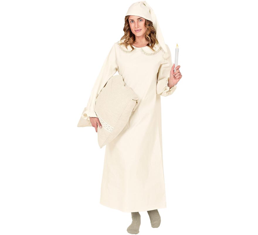 Costume chemise de nuit vintage avec chapeau pour adultes-1