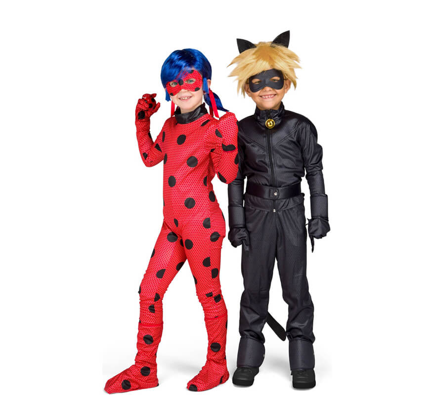 Disfraz de Cat Noir de Miraculous Ladybug con peluca para niño