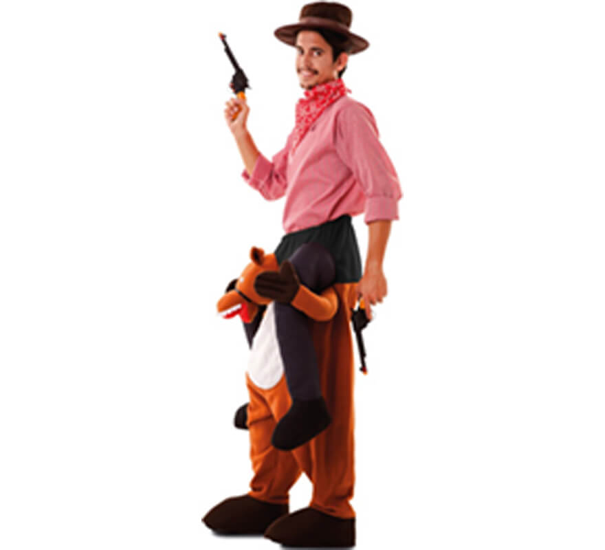 Incorrecto Disgusto Investigación Disfraz de Cowboy a hombros de Caballo para adultos
