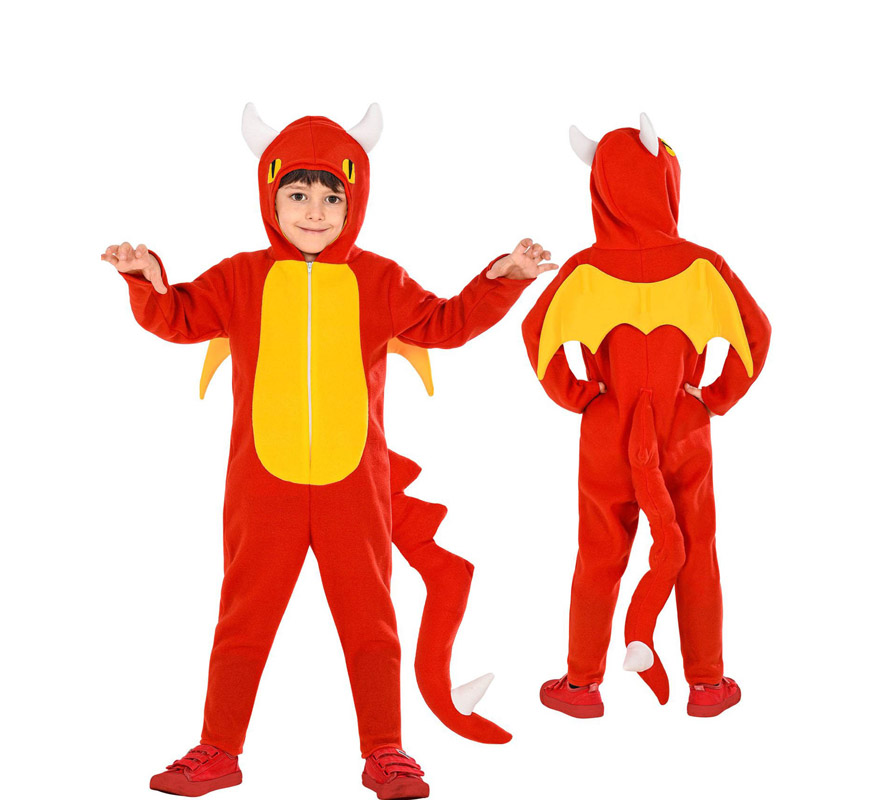 Disfraz de Dragón Rojo con niño