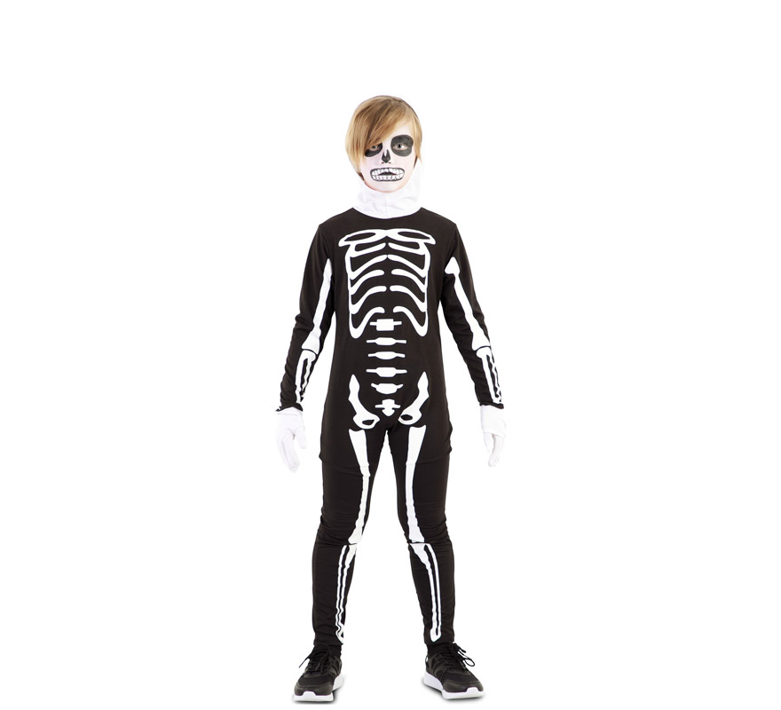 Costume da scheletro con cappuccio per bambini