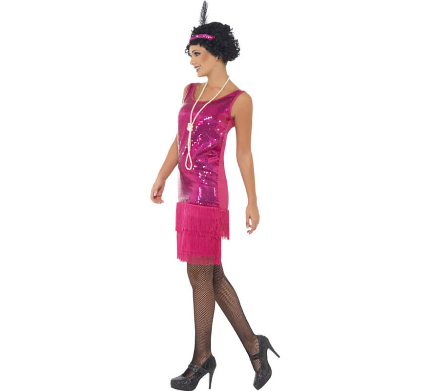 Costume da flapper rosa degli anni '20 per donna