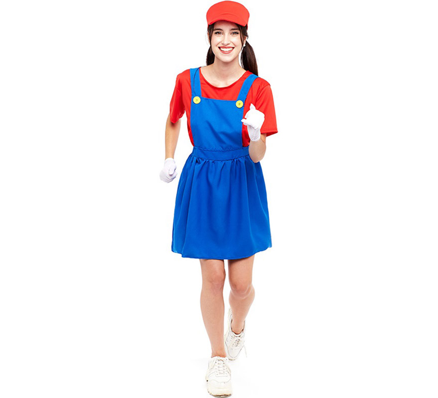 Roter Klempner-Kostüm für Frauen aus Videospielen