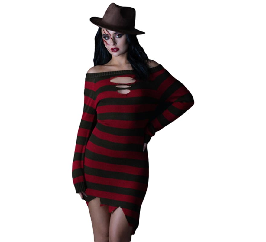 Fato de Pesadelo em Elm Street de Freddy Krueger para mulher