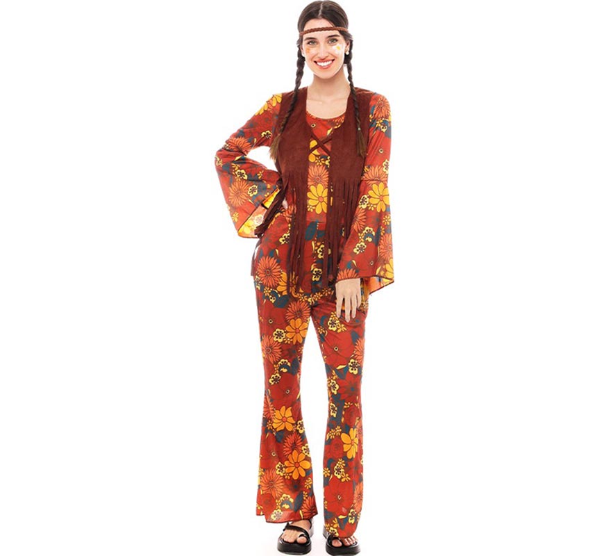 Hippie Flared Hippie Costume para Mulheres, Acessórios de