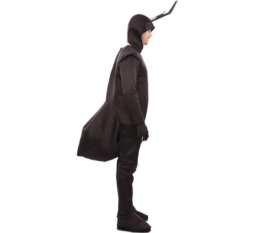 Fato de formiga preta com capuz e luvas para adulto-1