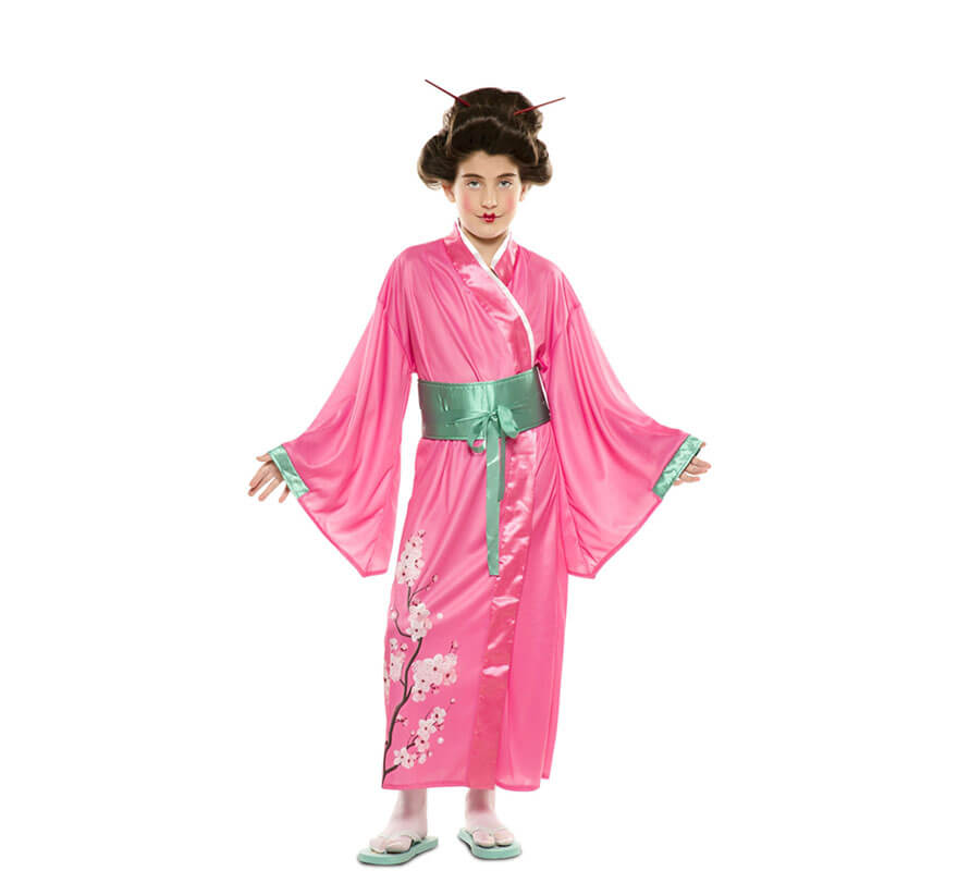Disfraz de Japonesa Rosa para niña