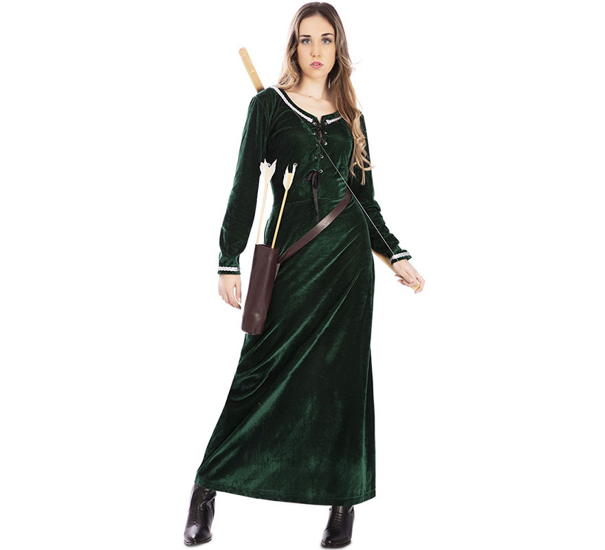 Coppia di Costumi di carnevale medievali adulto Robin Hood Lady Marion