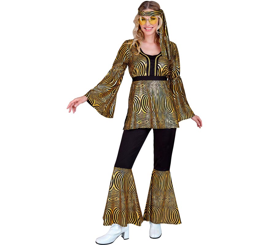Déguisement Disco Golden Waves années 70 femme-1