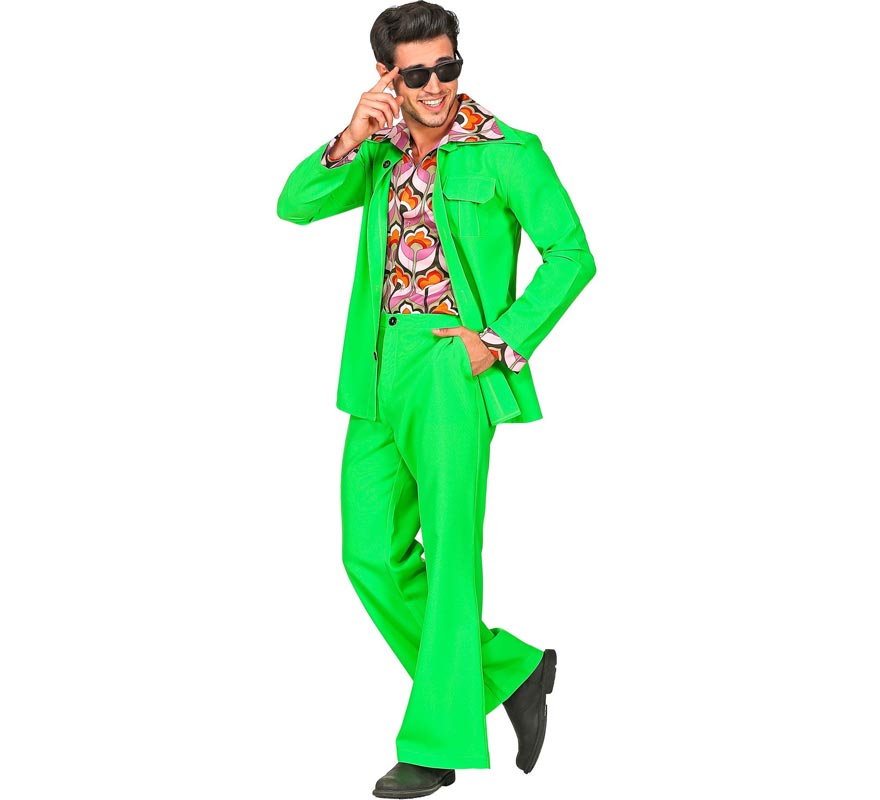 70s Fashion Look 70s Homme Men's Neon Green Disco 70s Costume