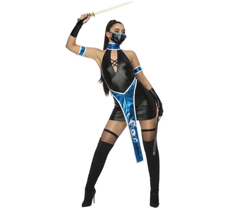 Fato de Cosplay Mortal Kombat feminino, conjunto completo, cor