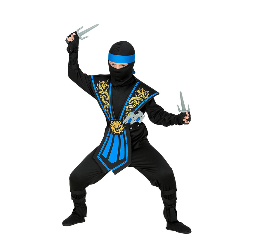 Costume da Ninja Kombat blu per bambino con armi