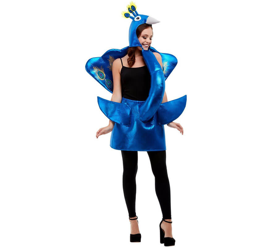 Costume da Pavone reale blu per donna