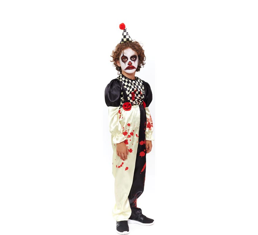 D guisement Clown d Horreur carreaux noir et blanc enfant