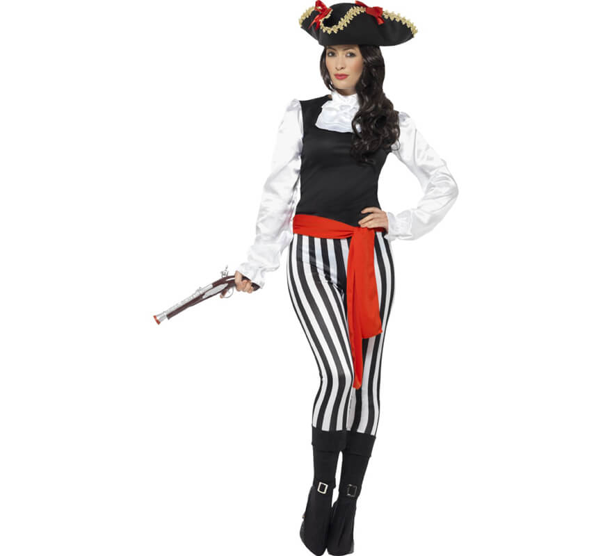 Costume da pirata a righe per una donna