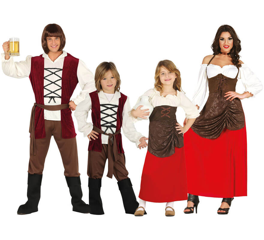 Disfraz Mesonero Medievale Per Bambini Taglia 3-4 Anni - Camicia, Gilet, Pantaloni, Cintura E Borsa