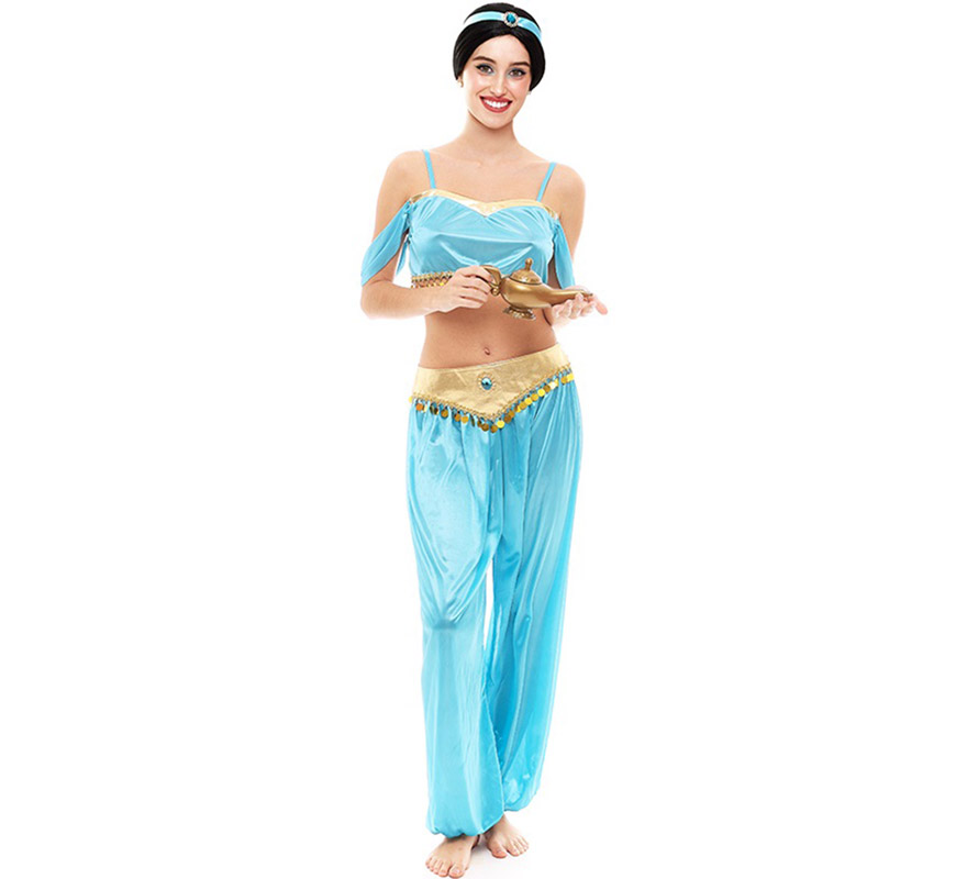  fun shack Disfraz de princesa árabe para mujer, traje de  vestido azul Harem Genie, Princesa árabe : Ropa, Zapatos y Joyería