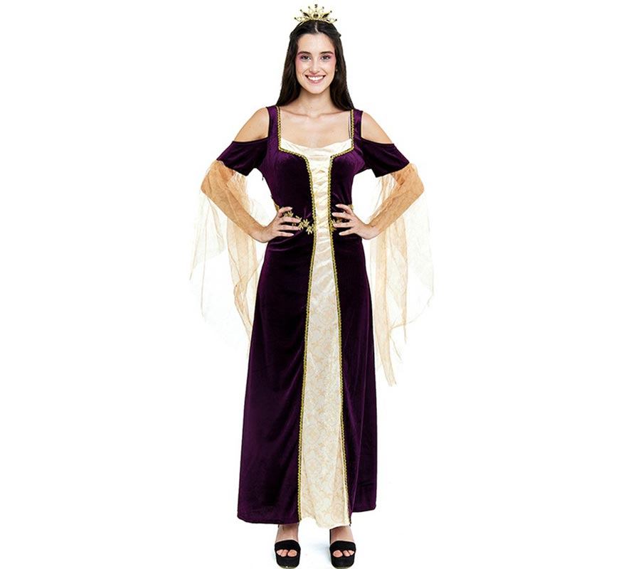 Déguisement princesse médiévale violette femme